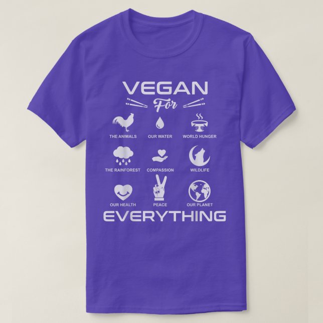 Camiseta Funny Vegan Gift  Vegan For Everything Vegetarian  (Frente do Design)