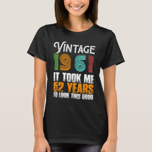 Camiseta Funny Vintage 1961 62 Anos Aniversário De Idade