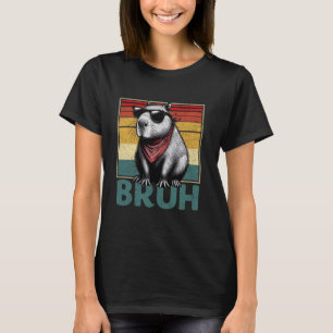 Camiseta Funny Vintage Capybara Bruh Design para Amor Anima