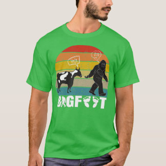 Camiseta Funny Vintage Retro Bigfoot com Vaca