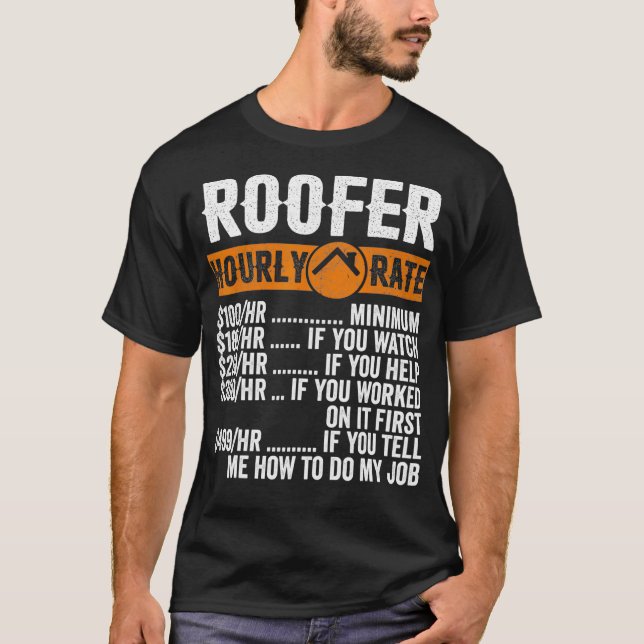 Camiseta Funny Vintage Roofer Apparel Construction Hourly R (Frente)