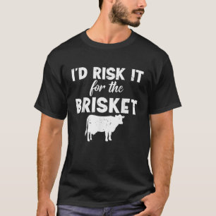 Camiseta Funny Vintage Smoke Brisket Id Arrisca para o Bri