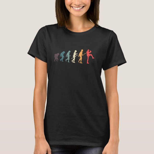 Camiseta Funny Vintage Softball Pitcher Evolução do Basebal (Frente)
