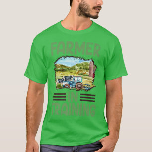 Camiseta Funny Vintage Trator Idea Farmer Em Treinamento