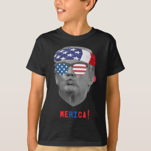 Camiseta Funny Vintage Trump Pucker Face Merica Usa Flag Su