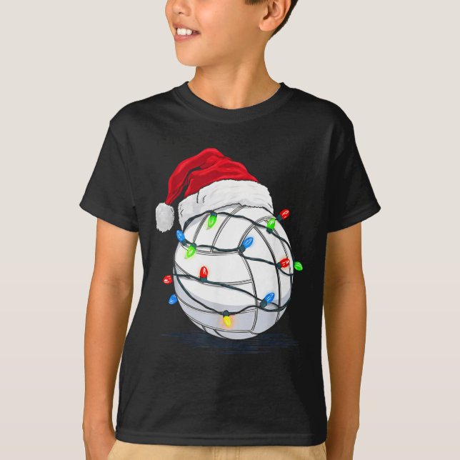 Camiseta Funny Volleyball Ball Christmas Graphics Lights Lo (Frente)