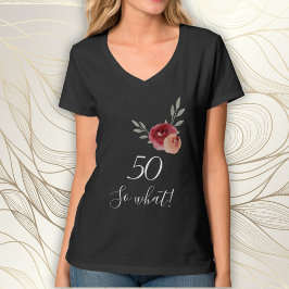 Camiseta Funny Watercolor Floral 50º aniversário