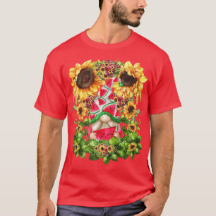 Camiseta Funny Watermelon Gnome Para Mulheres e Homens — Ve