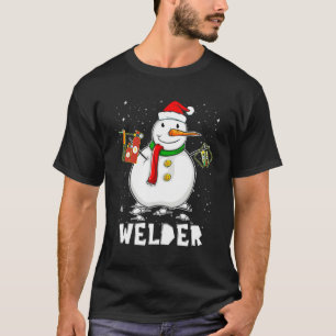 Camiseta Funny Welder Snowman Holiday Pajamas Natal Dec