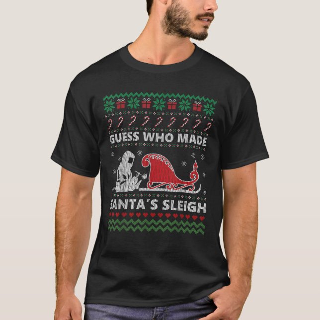 Camiseta Funny Welder Ugly Christmas Sweater Gift for Welde (Frente)
