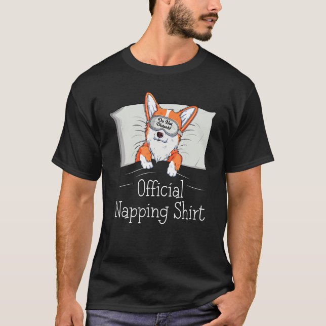 Camiseta Funny Welsh Corgi Power Napper Cachorro Sobrevoand (Frente)