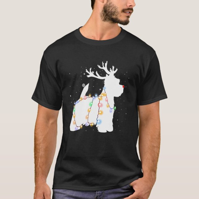Camiseta Funny West Highland White Terrier Dog Tree Christm (Frente)