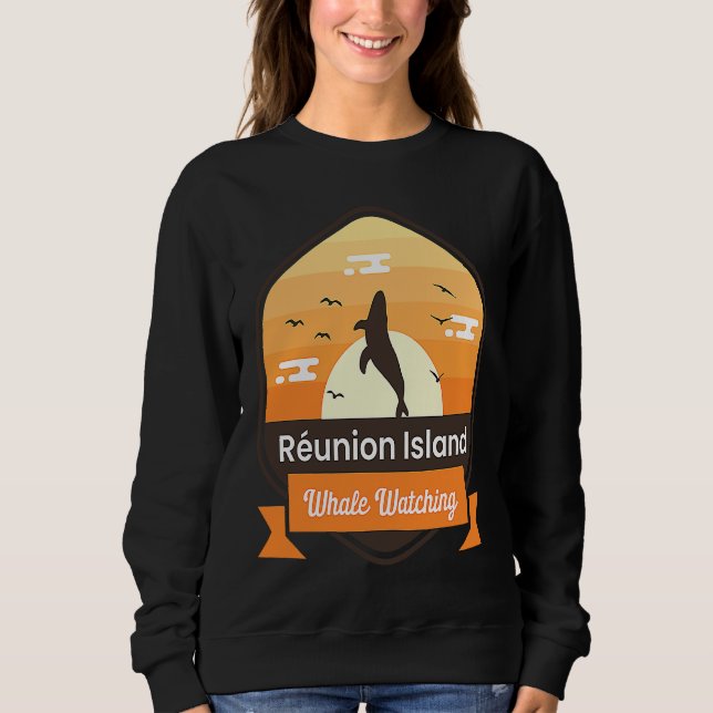 Camiseta Funny Whale Watching Réunion Island Ocean Marine B (Frente)