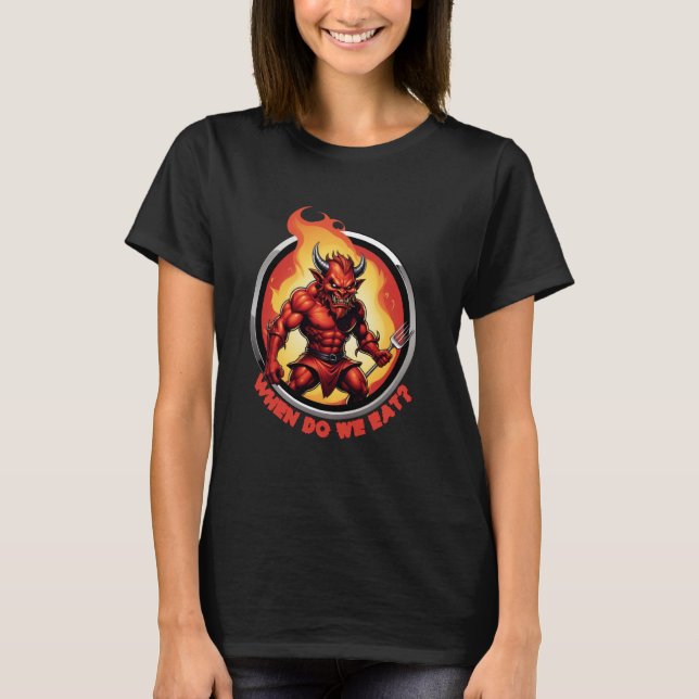 Camiseta Funny When Do We Eat Devil (Frente)