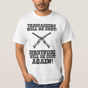 Camiseta Funny Wild West Cowboy Dizendo Humor de Advertênci