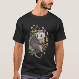 Camiseta Funny Wildflower Opgambm Animal Possum Criança Adu