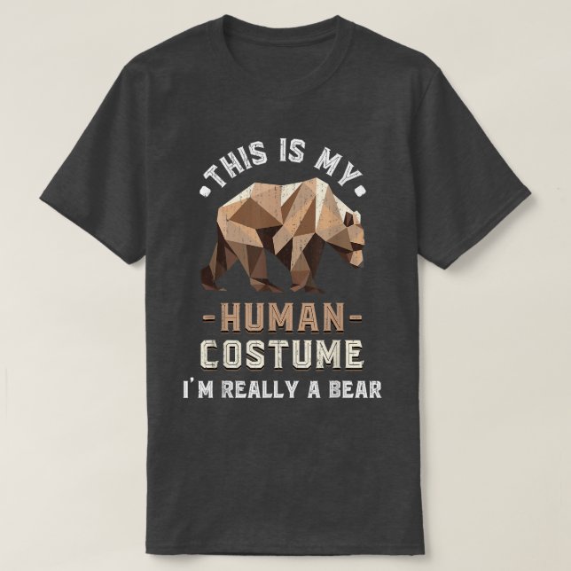 Camiseta Funny Wildlife Animal Lover Human Costume Grizzly  (Frente do Design)