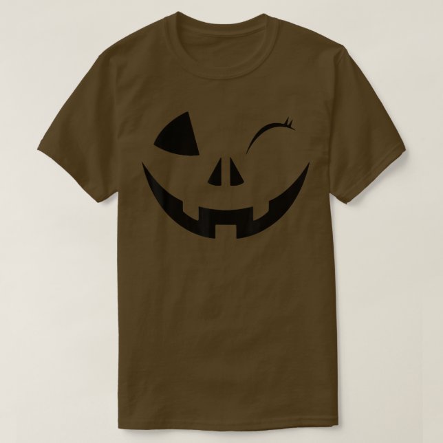 Camiseta funny Wink Face Pumpkin Jack O Lantern Costume Hal (Frente do Design)