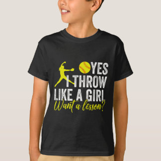Camiseta Funny Women's Softll I Know I Throw Like A Girl Pi
