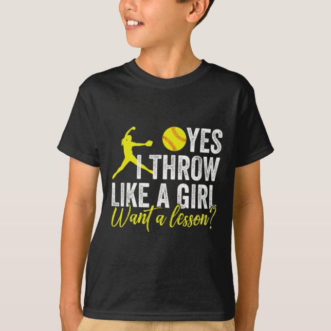 Camiseta Funny Women's Softll I Know I Throw Like A Girl Pi (Frente)