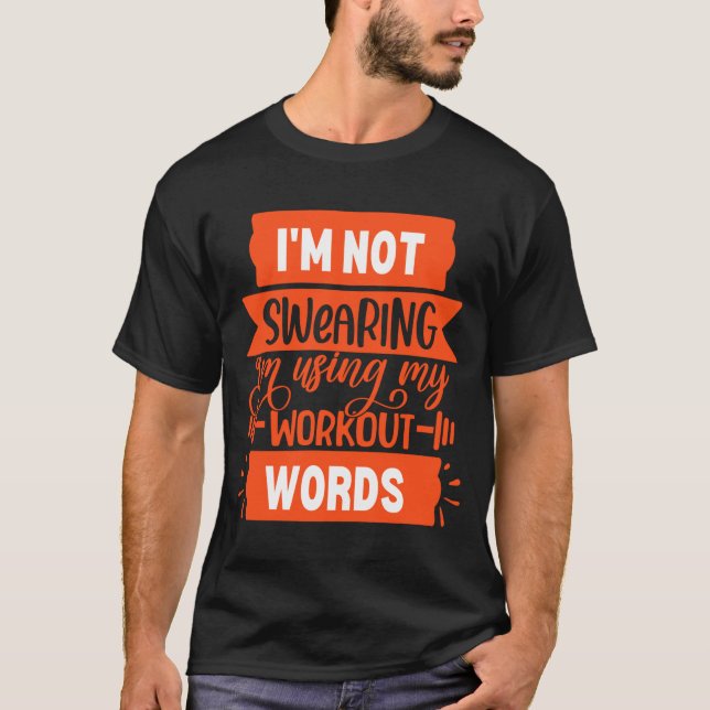 Camiseta Funny Workout Words Orange Gym  (Frente)