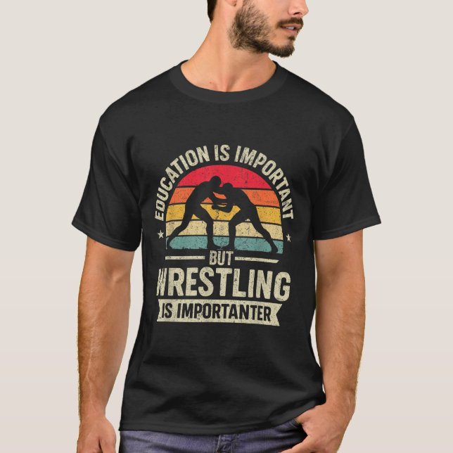 Camiseta Funny Wrestling Education Joke For Wrestler Men Ki (Frente)