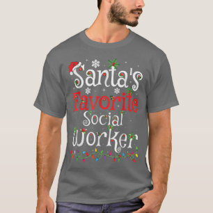 Camiseta Funny Xmas Lighting Papais noeis de assistente soc