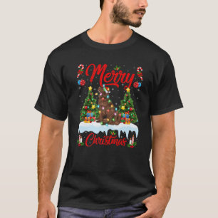 Camiseta Funny Xmas Lighting Santa Hat Newfound