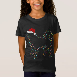 Camiseta Funny Xmas Lighting Santa Hat Siberian Husky Cog C