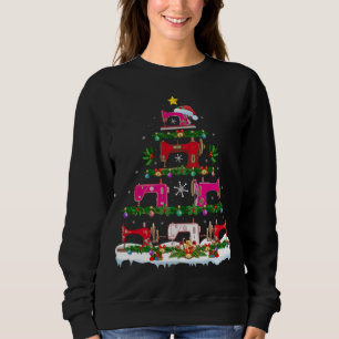Camiseta Funny Xmas Lighting Sewing Machine Christmas Tree