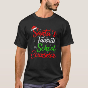 Camiseta Funny Xmas Santa's Favorite School Counselor Chris