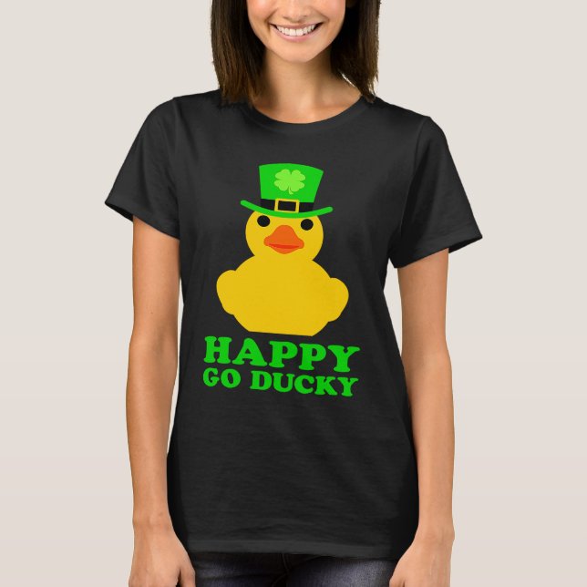 Camiseta Funny Yellow Rubber Duck Leprechaun Hat St Patrick (Frente)