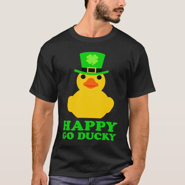 Camiseta Funny Yellow Rubber Duck Leprechaun Hat St Patrick (Frente)
