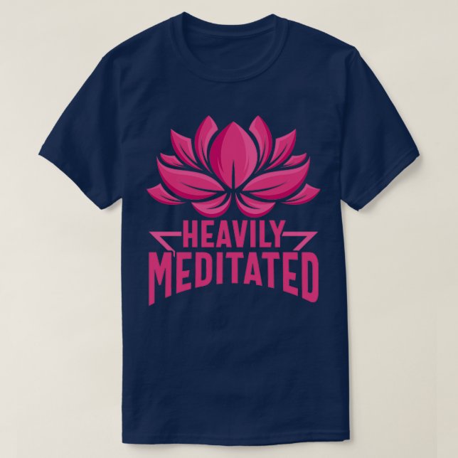 Camiseta Funny Yoga Pesadamente Meditada (Frente do Design)