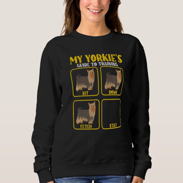 Camiseta Funny Yorkie Yorkshire terrier dog training guide  (Frente)