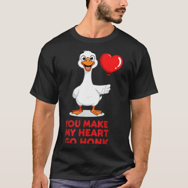 Camiseta Funny You Make My Heart Go Honk Matching Valentine (Frente)