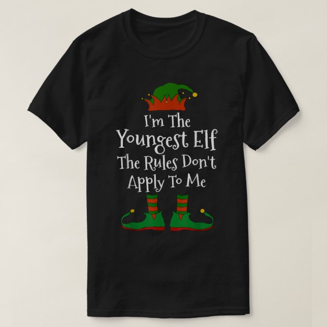 Camiseta Funny Youngest Elf Christmas Design (Frente do Design)