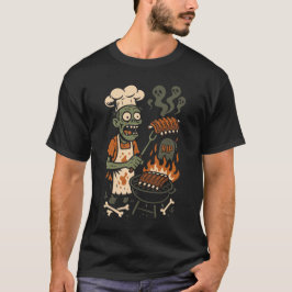 Camiseta Funny Zombie Grillmaster – Skeleton BBQ Chef Art