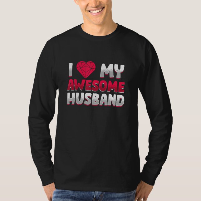 Camiseta Funy I Love My Husband Family Father Wife (Frente)