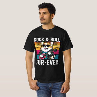 Camiseta Fur-Ever Rock & Roll With A Rockin Corgi