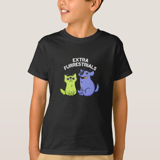 Camiseta Furacões Extra Alienígena Engraçada Furry Pun Dark (Frente)