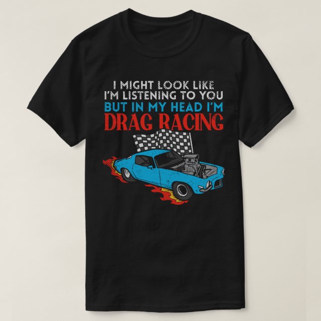 Camiseta Furador de Carros de Corrida de Arrasto (Frente do Design)