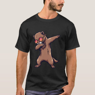 Camiseta Furão Engraçado Usando Óculos de Sol Redondos em U