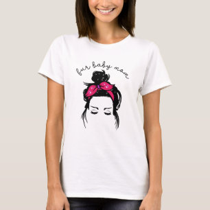 Camiseta Furbaby Mãe Mensy Bun Arte Minimalista