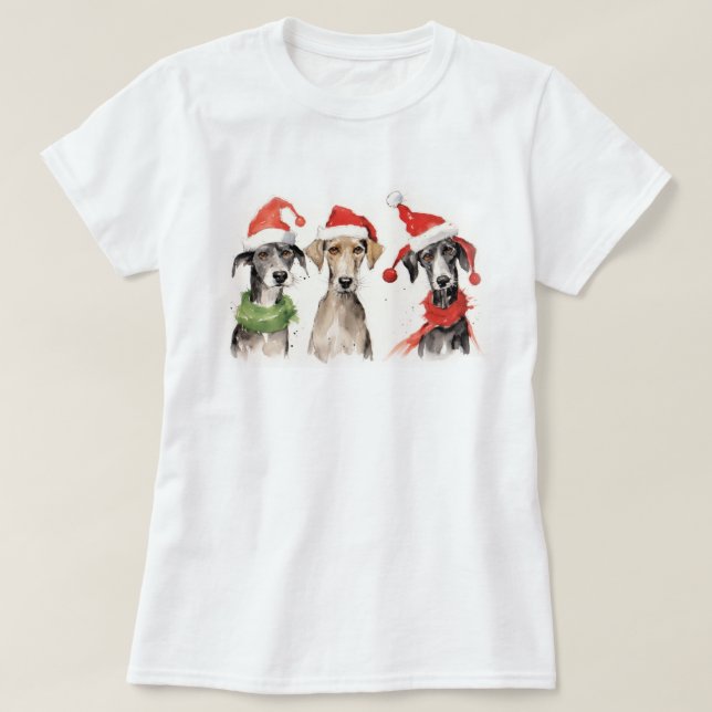 Camiseta Fúria Cachorro Cachorro e Natal Brilhante (Frente do Design)