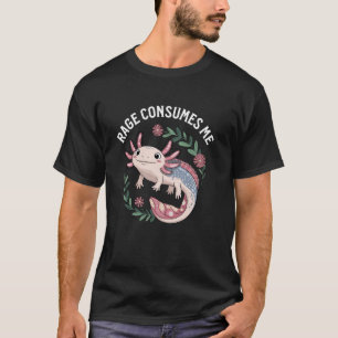 Camiseta Fúria de Axolote Me Consome Design Colorido