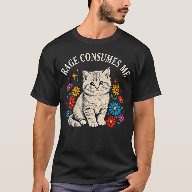 Camiseta Fúria de Gato Fofo Me Consome ns (Frente)