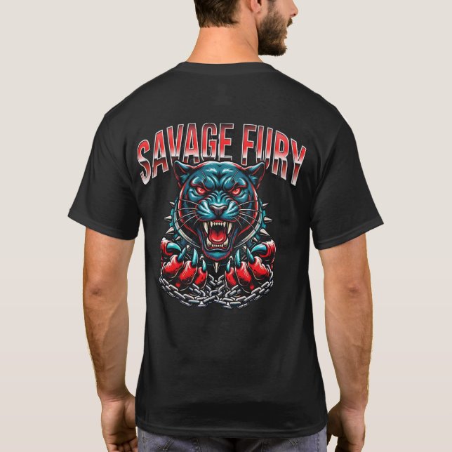 Camiseta Fúria Selvagem – Roupas de Rua com Design Gráfico  (Verso)