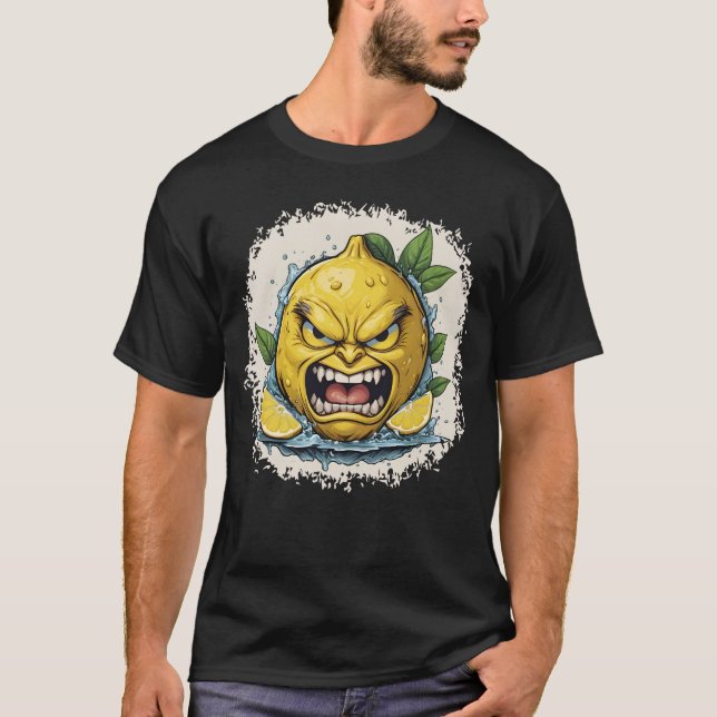 Camiseta Furious Lemon Face with Splash Effect   (Frente)