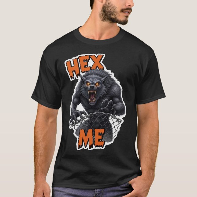 Camiseta Furious werewolf with glowing eyes and sharp fangs (Frente)
